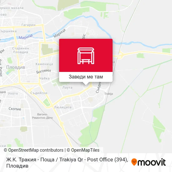 Ж.К. Тракия - Поща / Trakiya Qr - Post Office (394) карта