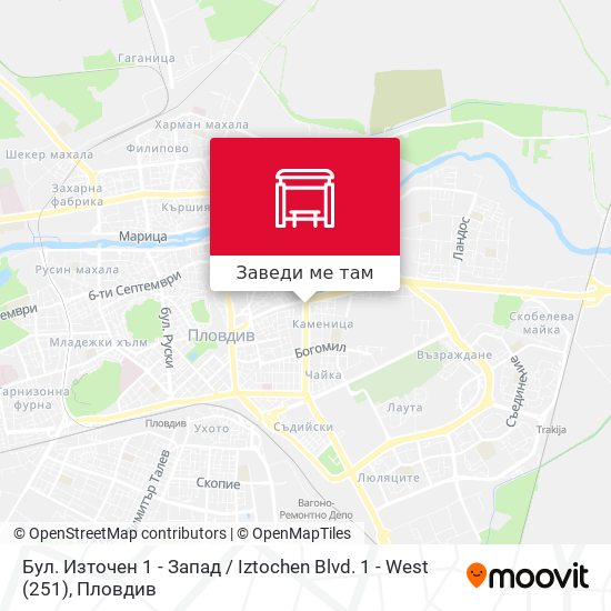 Бул. Източен 1 - Запад / Iztochen Blvd. 1 - West (251) карта