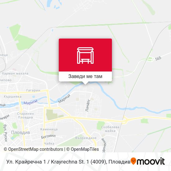 Ул. Крайречна 1 / Krayrechna St. 1 (4009) карта