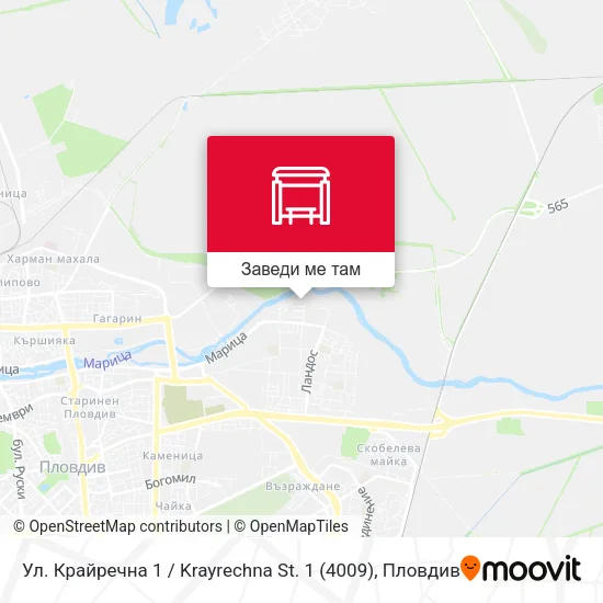 Ул. Крайречна 1 / Krayrechna St. 1 (4009) карта