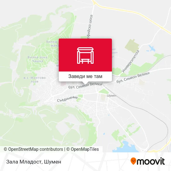 Зала Младост карта