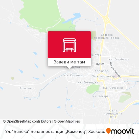 Ул. ”Банска” Бензиностанция „Каменец” карта