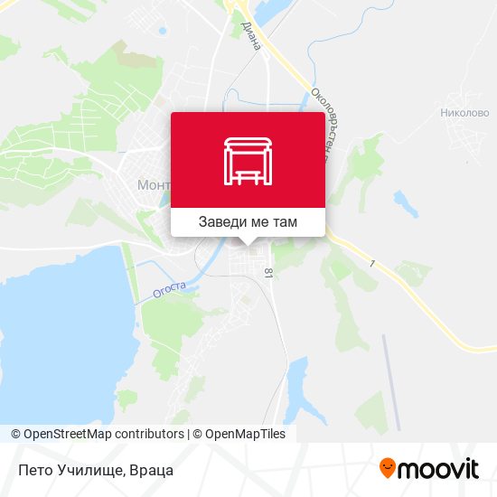 Пето Училище карта
