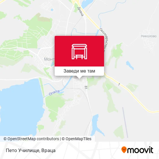 Пето Училище карта