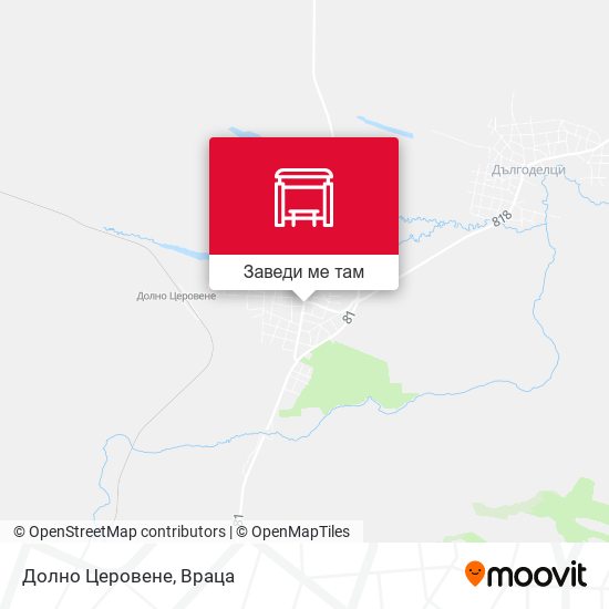 Долно Церовене карта