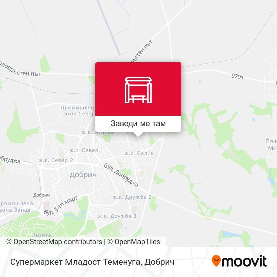 Супермаркет Младост Теменуга карта