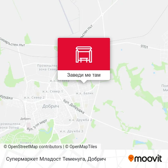 Супермаркет Младост Теменуга карта