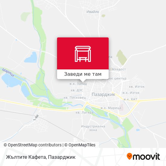 Жълтите Кафета карта
