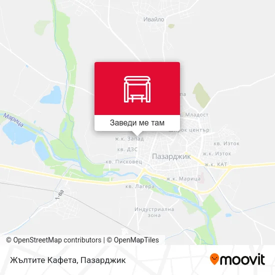 Жълтите Кафета карта