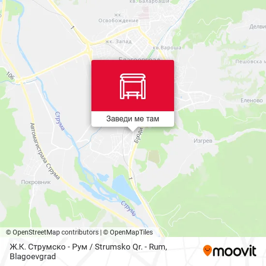 Ж.К. Струмско - Рум / Strumsko Qr. - Rum карта