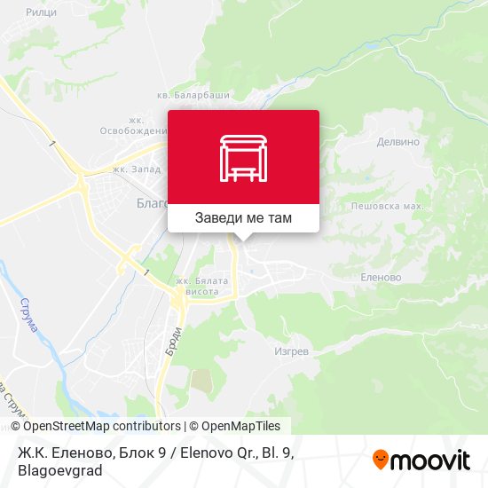 Ж.К. Еленово, Блок 9 / Elenovo Qr., Bl. 9 карта