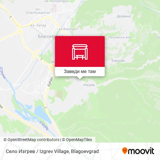 Село Изгрев / Izgrev Village карта