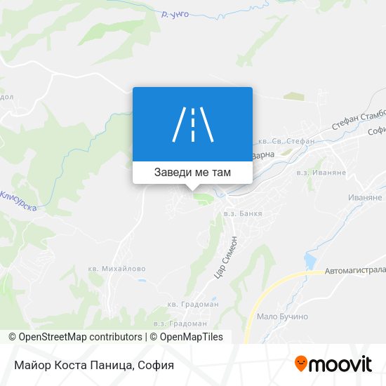 Майор Коста Паница карта