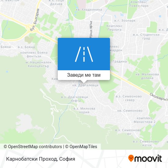 Карнобатски Проход карта