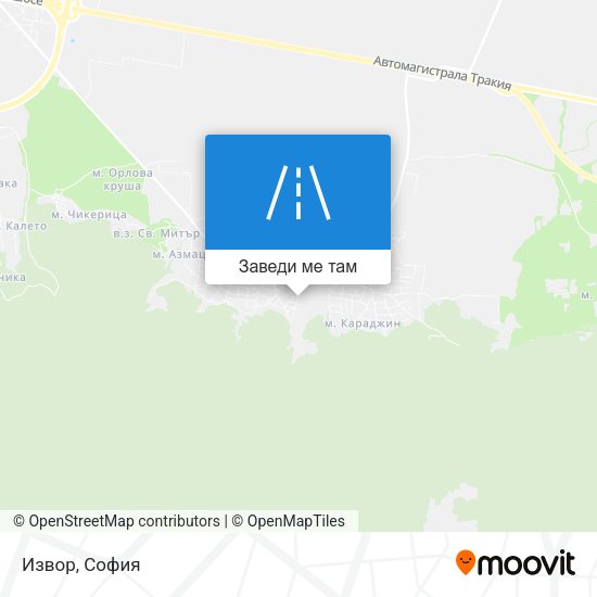 Извор карта