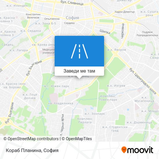 Кораб Планина карта