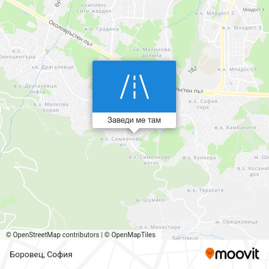Боровец карта
