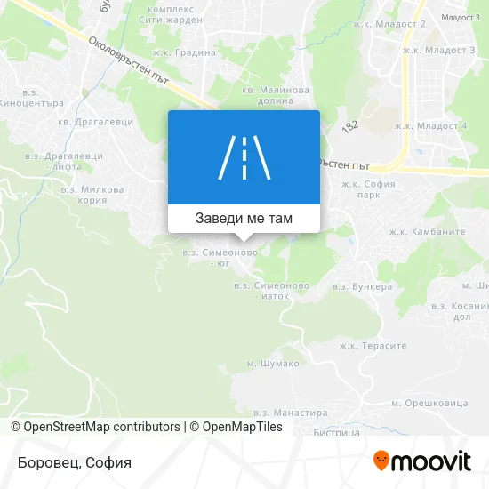 Боровец карта