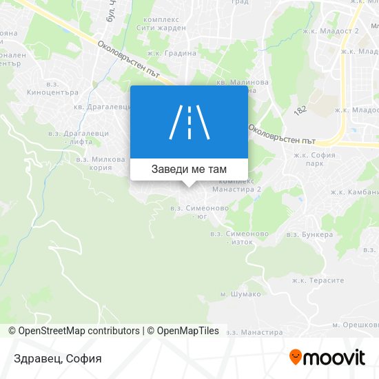 Здравец карта