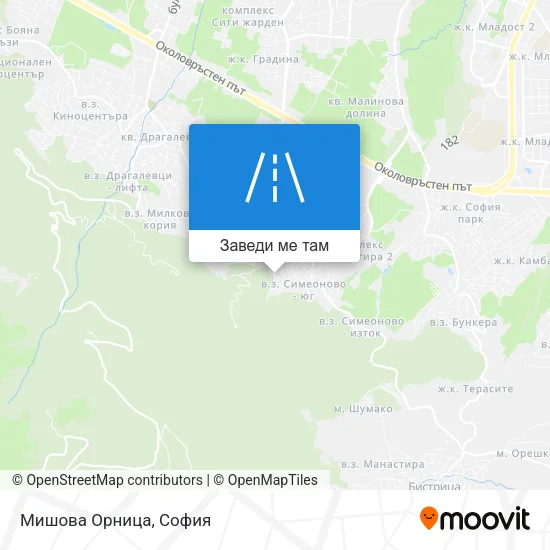 Мишова Орница карта