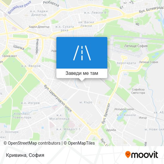 Кривина карта