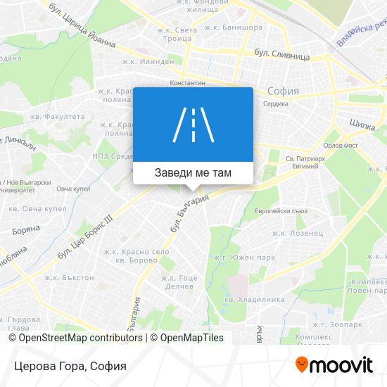 Церова Гора карта