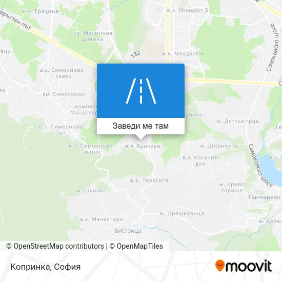 Копринка карта