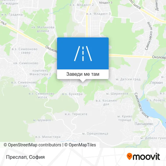 Преслап карта