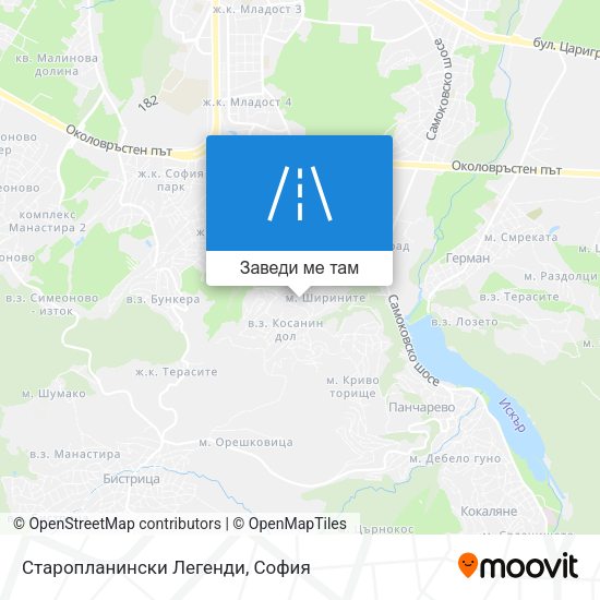 Старопланински Легенди карта
