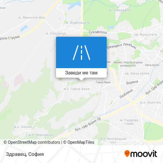 Здравец карта