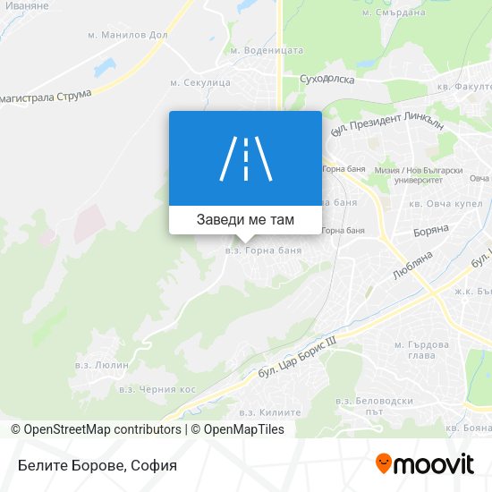 Белите Борове карта