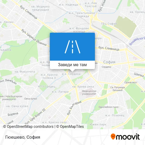 Гюешево карта