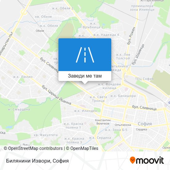 Билянини Извори карта