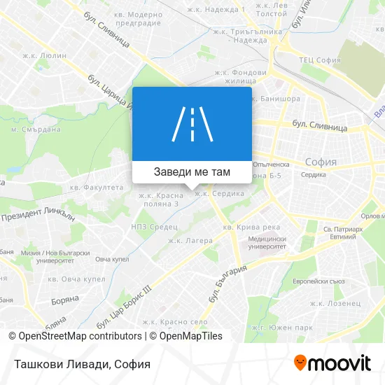 Ташкови Ливади карта