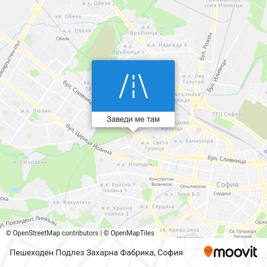 Пешеходен Подлез Захарна Фабрика карта