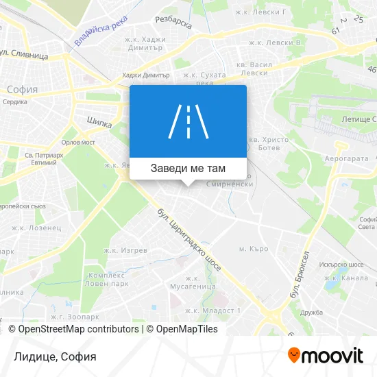 Лидице карта