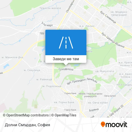 Долни Смърдан карта
