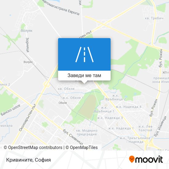 Кривините карта