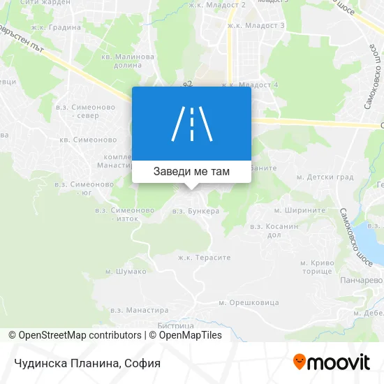 Чудинска Планина карта