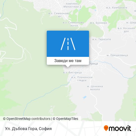 Ул. Дъбова Гора карта
