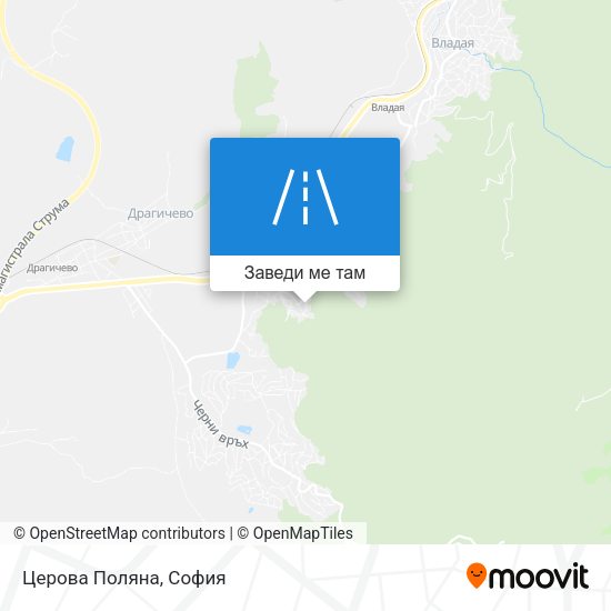 Церова Поляна карта