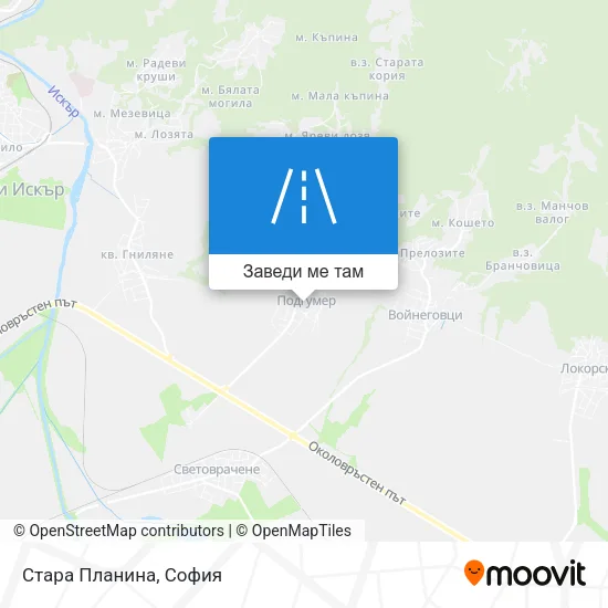 Стара Планина карта