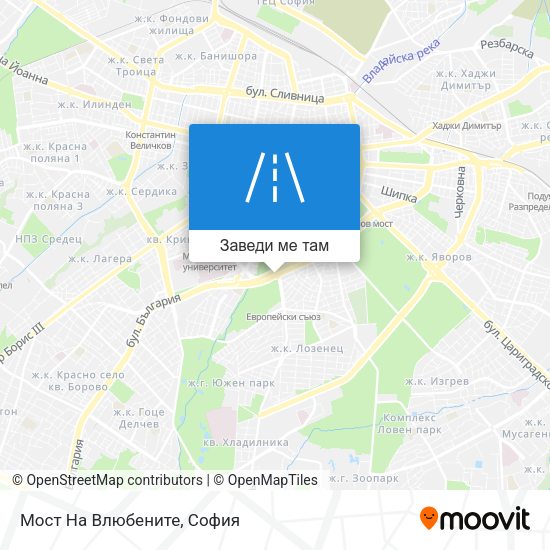 Мост На Влюбените карта
