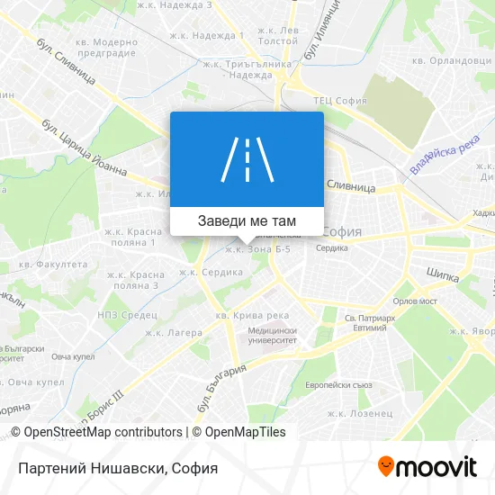 Партений Нишавски карта