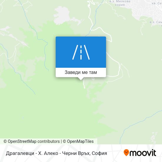 Драгалевци - Х. Алеко - Черни Връх карта