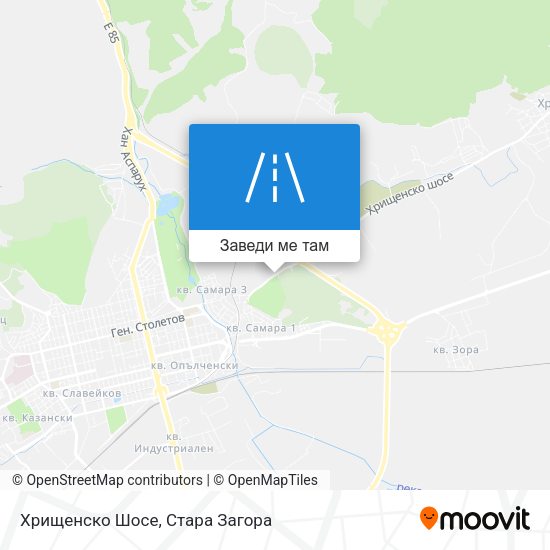 Хрищенско Шосе карта