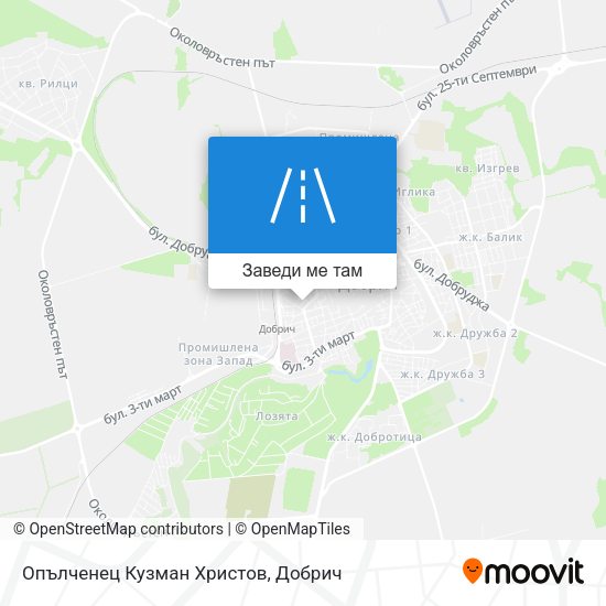 Опълченец Кузман Христов карта