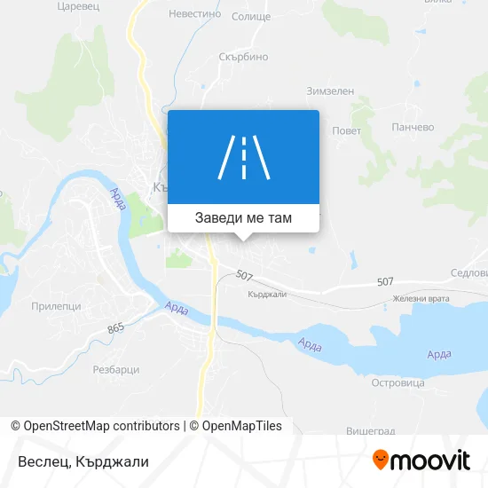 Веслец карта