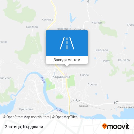 Златица карта