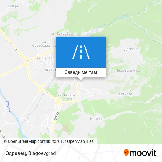 Здравец карта